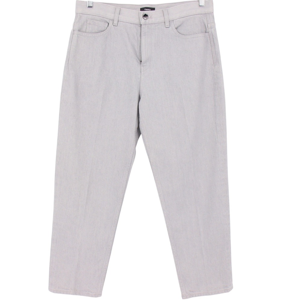 Theory Treeca D Colored Drill Pants Womens 31 Light Gray Slim Tapered Chino